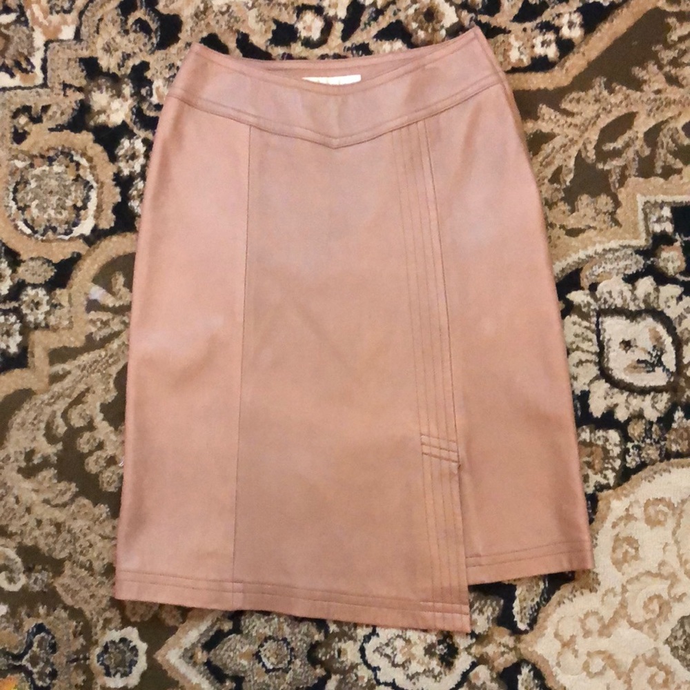 Katharine Ross leather Skirt Asymmetric
